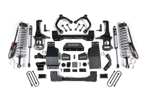 BDS Suspension - BDS1853PSS | BDS Suspension 4 Inch Lift Kit For Chevrolet Silverado Or GMC Sierra 1500 4WD | Fox 2.5 Performance Elite Coil-Over, Rear Fox 2.0 Performance Series Shocks