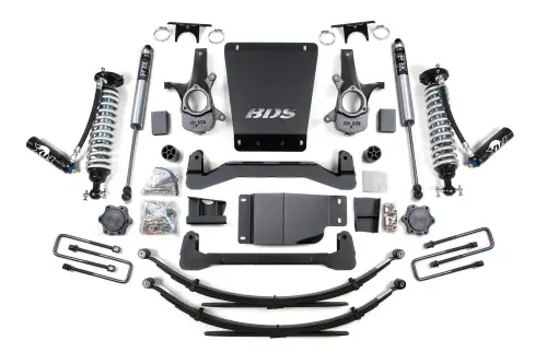 BDS Suspension - BDS185FDSC | BDS Suspension 4 Inch Lift Kit For Chevrolet Silverado Or GMC Sierra 1500 4WD | Rear Lift Leaf Springs, Fox 2.5 Factory Series Coil-Over, Rear Fox 2.0 Performance Series Shocks