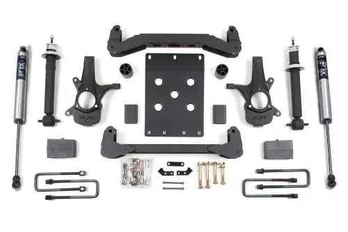 BDS Suspension - BDS186FS | BDS Suspension 4 Inch Lift Kit For Chevrolet Silverado Or GMC Sierra 1500 4WD | Rear Lift 5 Inch Block Kit, Fox 2.0 Performance Series Shocks