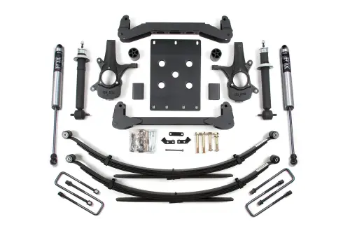 BDS Suspension - BDS187FS | BDS Suspension 4 Inch Lift Kit For Chevrolet Silverado Or GMC Sierra 1500 2WD | Rear Lift Leaf Springs, Fox 2.0 Performance Series Shocks