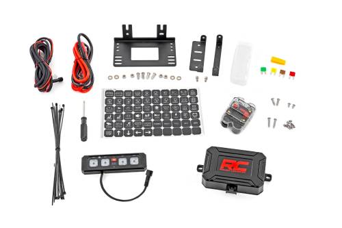 Rough Country - 70965 | Rough Country 4 Gang Switch Panel | RGB Backlit Buttons, Multifunction Modes