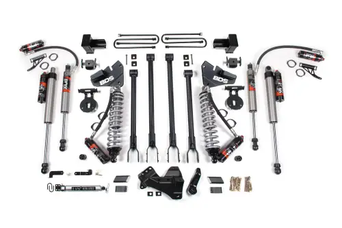 BDS Suspension - BDS1975FPE | BDS Suspension 4 Inch Lift Kit With 4 Link For Ford F-350 Super Duty DRW 4WD | Diesel, Fox 2.5 Performance Elite Coil-Over Conversion, Fox 2.5 Performance Elite Shocks