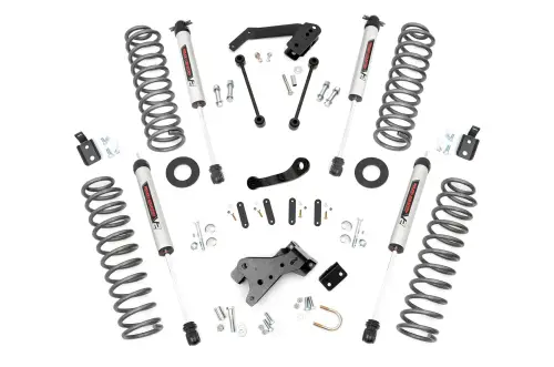 Rough Country - 68244 | Rough Country 4 Inch Lift Kit For Jeep Wrangler JK 4WD | 2 Door, M1R Monotube Shocks