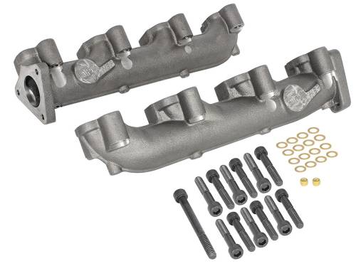 Afe - Advance Flow Engineering - 46-40024 | AFE Power BladeRunner Ported Ductile Iron Exhaust Manifolds (2001-2016 Silverado, Sierra 2500 HD, 3500 HD B8-6.6L (td) LLY, LBZ, LMM, LML)