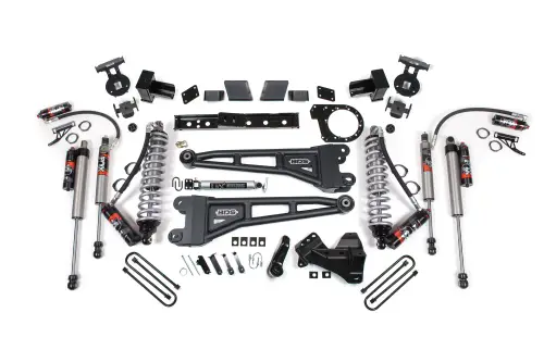 BDS Suspension - BDS1980FPE | BDS Suspension 7 Inch Lift Kit With Radius Arm For Ford F-250 / F-350 Super Duty 4WD | Diesel, Fox 2.5 Performance Elite Coil-Over Conversion, Rear Lift Block Kit, Fox 2.5 Performance Elite Shocks