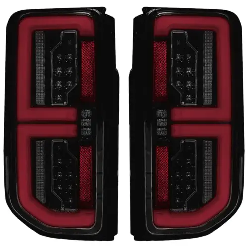 Recon Truck Accessories - 264279LEDBK | Recon Tail Lights High Powered OLED Bar Style Running & LED Brake Lights, Includes OLED Startup Sequence | Smoked, Replaces OEM LED