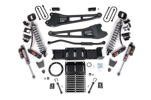 BDS Suspension - BDS2118PES | BDS Suspension 3 Inch Lift Kit With Radius Arm For Ram 3500 4WD | Fox 2.5 Performance Elite Coil Over Conversion, Rear Lift 2 Inch Block Kit With Overload, Front Rubber Bump Stop, Indexing Ring 8 Bolt