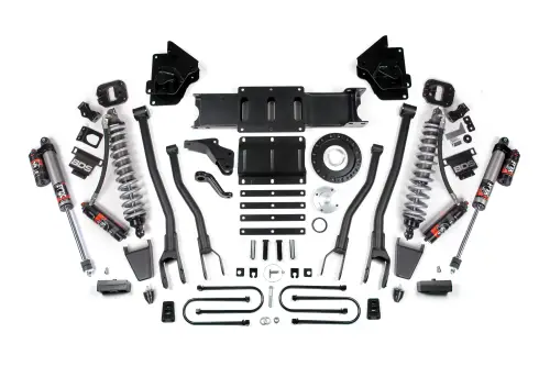 BDS Suspension - BDS2130PES | BDS Suspension 4 Inch Lift Kit With 4 Link For Ram 3500 4WD | Fox 2.5 Performance Elite Coil Over Conversion, Front Rubber Bump Stop, Indexing Ring 8 Bolt