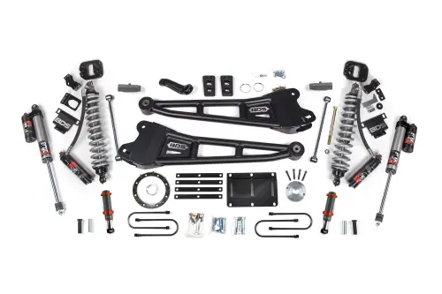 BDS Suspension - BDS2134PESB | BDS Suspension 6 Inch Lift Kit With Radius Arm For Ram 3500 4WD | Fox 2.5 Performance Elite Coil Over Conversion, Front Fox 2.0 Hydro Bump Stop, Indexing Ring 8 Bolt