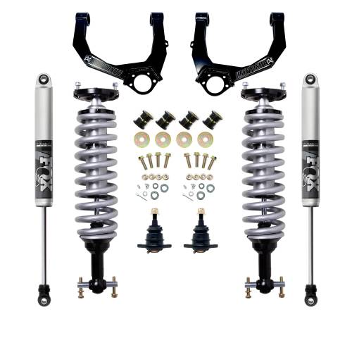 Kryptonite - KR19STAGE3FOXPS | Kryptonite Stage 3 Leveling Kit With Fox 2.5 Shocks For Chevrolet Silverado / GMC Sierra 1500 | 6 Lug