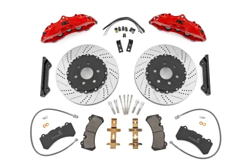 Rough Country - 95112 | Rough Country Performance Brake System For Ram 1500 2WD/4WD | Front, Red Finish Calipers