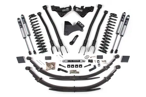 BDS Suspension - BDS2248FS | BDS Suspension 5 Inch Lift Kit With 4 Link For Ford F-250 / F-350 Super Duty 4WD Diesel | Rear Lift Leaf Springs, Fox 2.0 Performance Series Shocks
