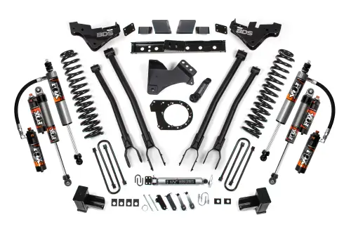 BDS Suspension - BDS2252FPE | BDS Suspension 7 Inch Lift Kit With 4 Link For Ford F-250 / F-350 Super Duty 4WD Diesel | Rear Lift Block Kit, Fox 2.5 Performance Elite Shocks