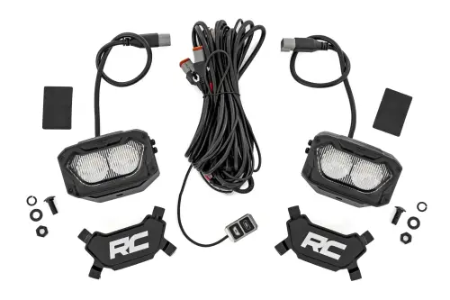 Rough Country - 70118 | Rough Country 5 Inch LED Light Pods | White/Amber DRL, Flood, Pair