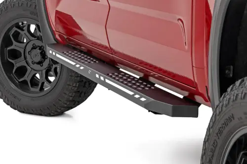 Rough Country - 57008 | Rough Country AC2 Running Boards For Toyota Tundra 2WD/4WD | CrewMax, Amber/White LED