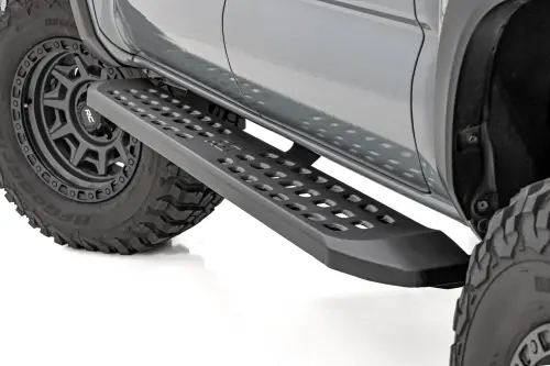 Rough Country - 44012 | Rough Country RPT2 Running Board For Toyota Tacoma 2WD/4WD | Black, Double Cab