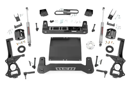 Rough Country - 111630D | Rough Country Suspension 6 Inch Lift Kit For Chevrolet Silverado 1500 RWD | With 2.7L TurboMax or 3.0L Turbo Diesel Engine, Factory Mono-Leaf Spring, Strut Spacer With N3 Rear Shocks