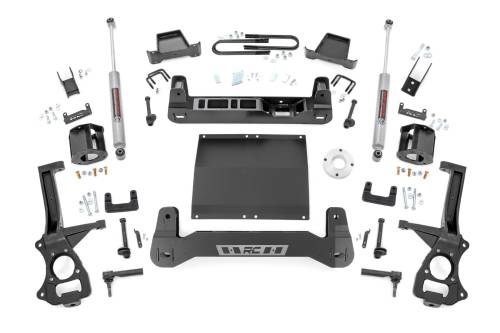 Rough Country - 111430D | Rough Country Suspension 6 Inch Lift Kit For Chevrolet Silverado 1500 RWD | With 2.7L TurboMax or 3.0L Turbo Diesel Engine, Factory Mono-Leaf Spring, Strut Spacer With N3 Rear Shocks
