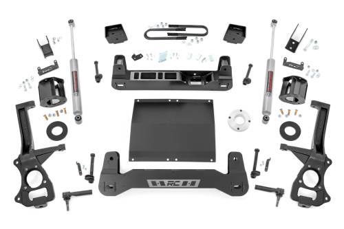 Rough Country - 111530D | Rough Country Suspension 6 Inch Lift Kit For GMC Sierra 1500 2WD | With 2.7L TurboMax or 3.0L Turbo Diesel Engine, Factory Mono-Leaf Spring, Struts Spacer With N3 Rear Shocks
