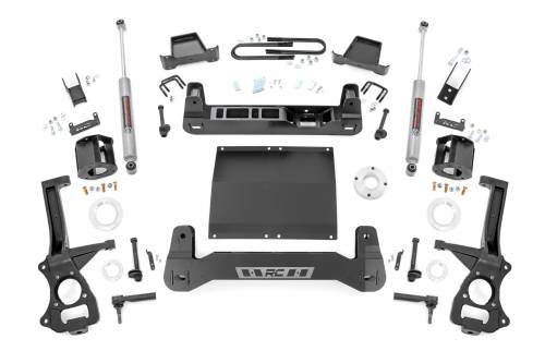 Rough Country - 111330D | Rough Country Suspension 6 Inch Lift Kit For GMC Sierra 1500 2WD | With 2.7L TurboMax or 3.0L Turbo Diesel Engine, Factory Multi-Leaf Spring, Strut Spacer With N3 Rear Shocks