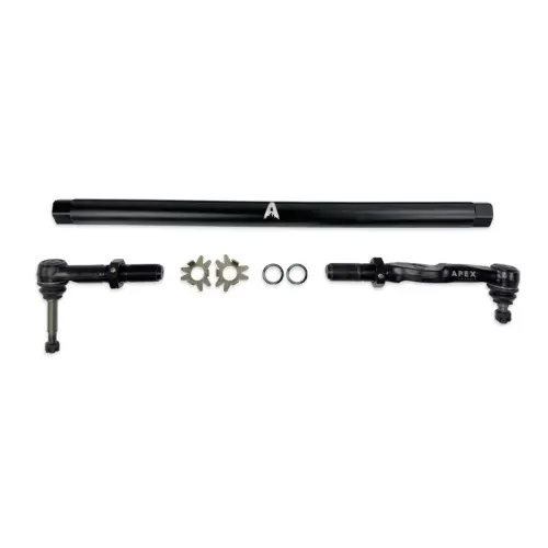 Apex Chassis - KIT371-BLK | Apex Chassis Drag Link Kit For Ford F-250/F-350 Super Duty 4WD, Except Wide Track | Anodized Black Aluminum