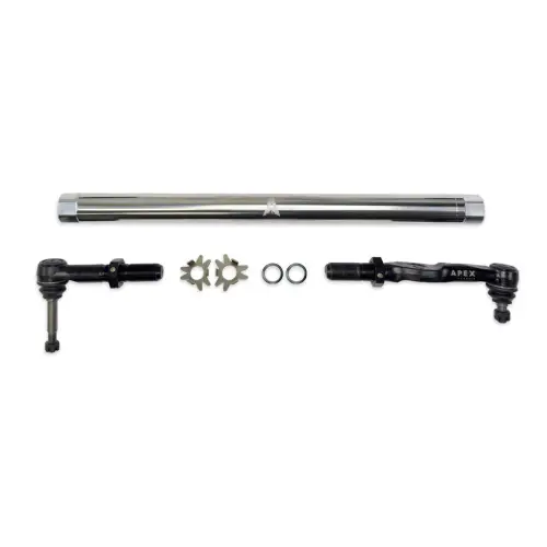 Apex Chassis - KIT371-POL | Apex Chassis Drag Link Kit For Ford F-250/F-350 Super Duty 4WD, Except Wide Track | Polished Aluminum