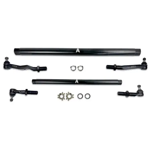 Apex Chassis - KIT380-STL | Apex Chassis ProLock Steering Kit For Dodge Ram 2500/3500 4WD | Matte Black Powder Coated Steel, T-Link Replacement Kit - NO Pitman Arm Included