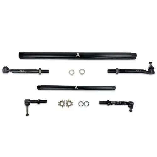 Apex Chassis - KIT375-BLK | Apex Chassis ProLock Steering Kit For Ford F-250/F-350 Super Duty 4WD, Except Wide Track | Anodized Black Aluminum