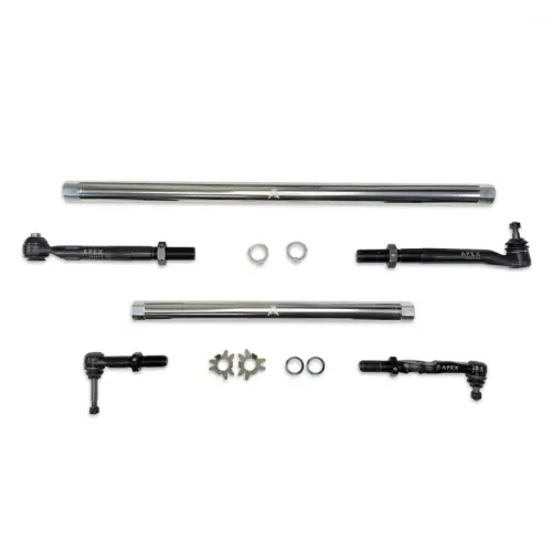 Apex Chassis - KIT375-POL | Apex Chassis ProLock Steering Kit For Ford F-250/F-350 Super Duty 4WD, Except Wide Track | Polished Aluminum