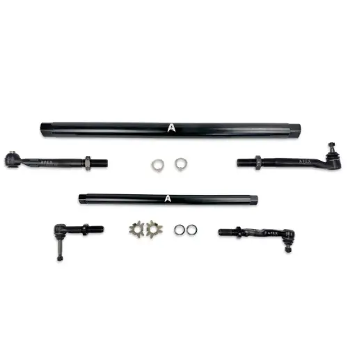 Apex Chassis - KIT370-STL | Apex Chassis ProLock Steering Kit For Ford F-250/F-350 Super Duty 4WD, Except Wide Track | Matte Black Powder Coated Steel