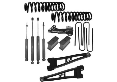 SuperLift - K1058 | Superlift 2 Inch Coil Spring Lift Kit with Radius Arms And Superlift Shocks (2023-2025 F250, F350 Super Duty 4WD)