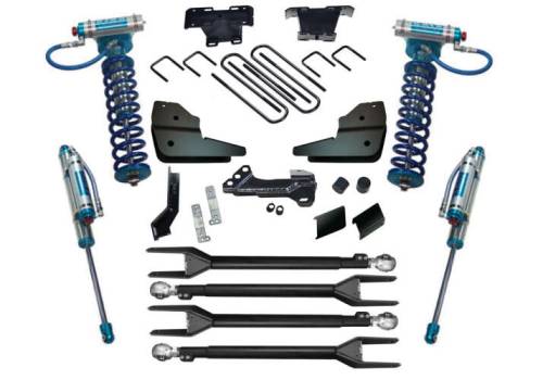SuperLift - K1068KG | Superlift 4 Inch 4-Link Lift Kit with King Coilovers And Rear Reservoir Shocks (F250, F350 Super Duty 4WD Diesel Engine)