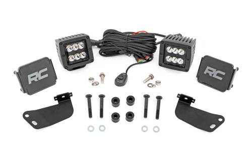 Rough Country - 93217 | Rough Country Front LED Cube Light Kit For Segway UT6/UT10 | Black Series