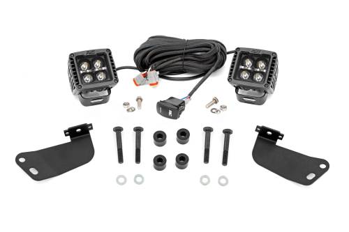 Rough Country - 93219 | Rough Country Front LED Cube Light Kit For Segway UT6/UT10 | Black Series With Amber DRL