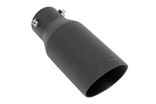Rough Country - 96004A | Rough Country Exhaust Tip With RC Logo | Black, 2.5 - 3.125 inch Pipe