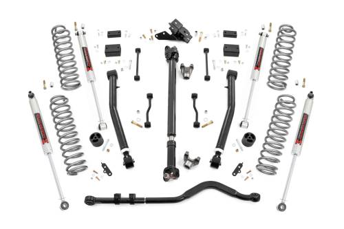 Rough Country - 69140 | Rough Country 3.5 Inch Lift Kit For Jeep Wrangler Unlimited JL 4 Door | Rubicon, M1 Monotube Shocks