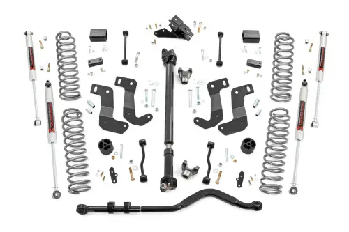 Rough Country - 69040 | Rough Country 3.5 Inch Lift Kit For Jeep Wrangler Unlimited JL 4 Door | Rubicon, M1 Monotube Shocks