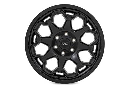Rough Country - 80202417A | Rough Country 80 Series Wheel | One-Piece / Semi Gloss Black / 20x10 / 6x135 / -25mm