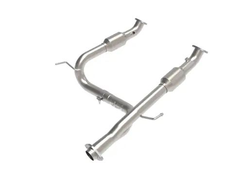 Afe - Advance Flow Engineering - 48-46006-RC | AFE Power Twisted Steel Y-Pipe 2 IN to 3 IN 409 Stainless Steel w/ Cat (2005-2015 Tacoma V6-4.0L)