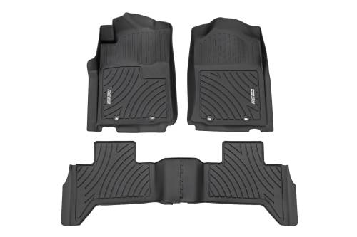 Rough Country - FF-71213 | Rough Country Flex-Fit Floor Mats For Toyota Tacoma 2/4WD | Front And Rear