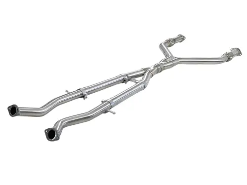 Afe - Advance Flow Engineering - 49-36131 | AFE Power Takeda Y-Pipe 2-1/2 IN to 3 IN 304 Stainless Steel Exhaust System (2012-2024 Q50, Q60 V6-3.0L tt)