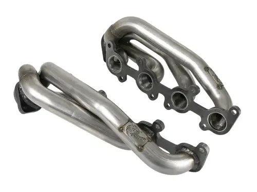 Afe - Advance Flow Engineering - 48-33025-1 | AFE Power Twisted Steel 304 Stainless Steel Short Tube Header (2015-2025 F150 V8-5.0L)