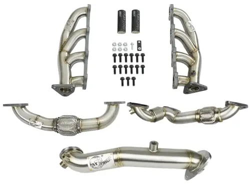 Afe - Advance Flow Engineering - 48-34137 | AFE Power Twisted Steel Headers, Up-Pipes & Down-Pipe (2015-2016 Silverado, Sierra 2500 HD, 3500 HD V8-6.6L (td) LML)