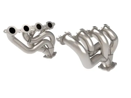 Afe - Advance Flow Engineering - 48-34144 | AFE Power Twisted Steel 304 Stainless Steel Short Tube Header (2016-2024 Camaro SS V8-6.2L)
