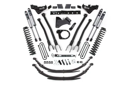 BDS Suspension - BDS2253FS | BDS Suspension 7 Inch Lift Kit With 4 Link For Ford F-250 / F-350 Super Duty 4WD Diesel | Rear Lift Leaf Springs, Fox 2.0 Performance Series Shocks