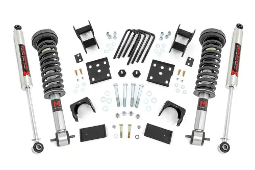 Rough Country - 47540 | Rough Country -2 Inch Front -4 Inch Rear M1 Adjustable Lowering Monotube Struts For Ford F-150 4WD