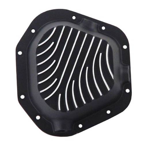 PML Covers - 9426-B | PML Cover Dana 60, 70 Rear With Patterned Fins Differential Cover For Dodge Ram / Ford F-250, F-350, E-250 & E350 | Black Powder Coated