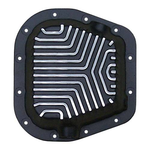 PML Covers - 9594-B | PML Covers Ford Sterling 9.75 12 Bolt, Patterned Fins Differential Cover For Ford F-150, Navigator & Expedition | Black Powder Coated