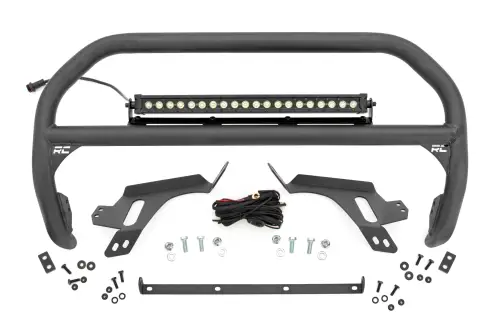 Rough Country - 51156 | Rough Country Nudge Bar For Ford Bronco Sport 4WD Badlands | 20 Inch LED Light Bar, Black Series With White DRL