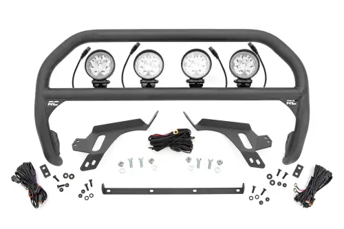 Rough Country - 51158 | Rough Country Nudge Bar For Ford Bronco Sport 4WD Badlands | 4 Inch Round LED Lights